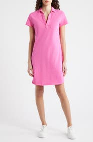 pink polo dress Washed Pique May Its classic polo top and breezy dropwaist silhouette create a look thats as comfortable as it is flattering Girls' Hot Pink Polo Dress