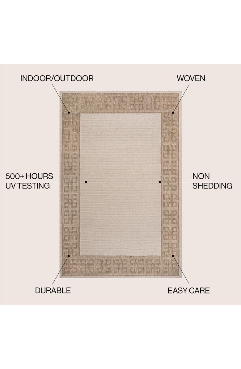 JONATHAN Y Athena Classic Geometric Border Indoor/Outdoor Area Rug, Alternate, color, Cream/Beige