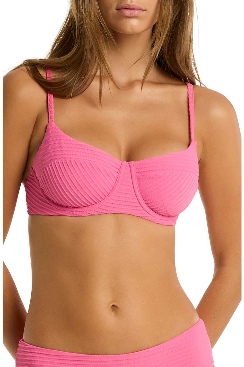 Spinnaker Underwire Balconette Bikini Top, Main, color, CANDY