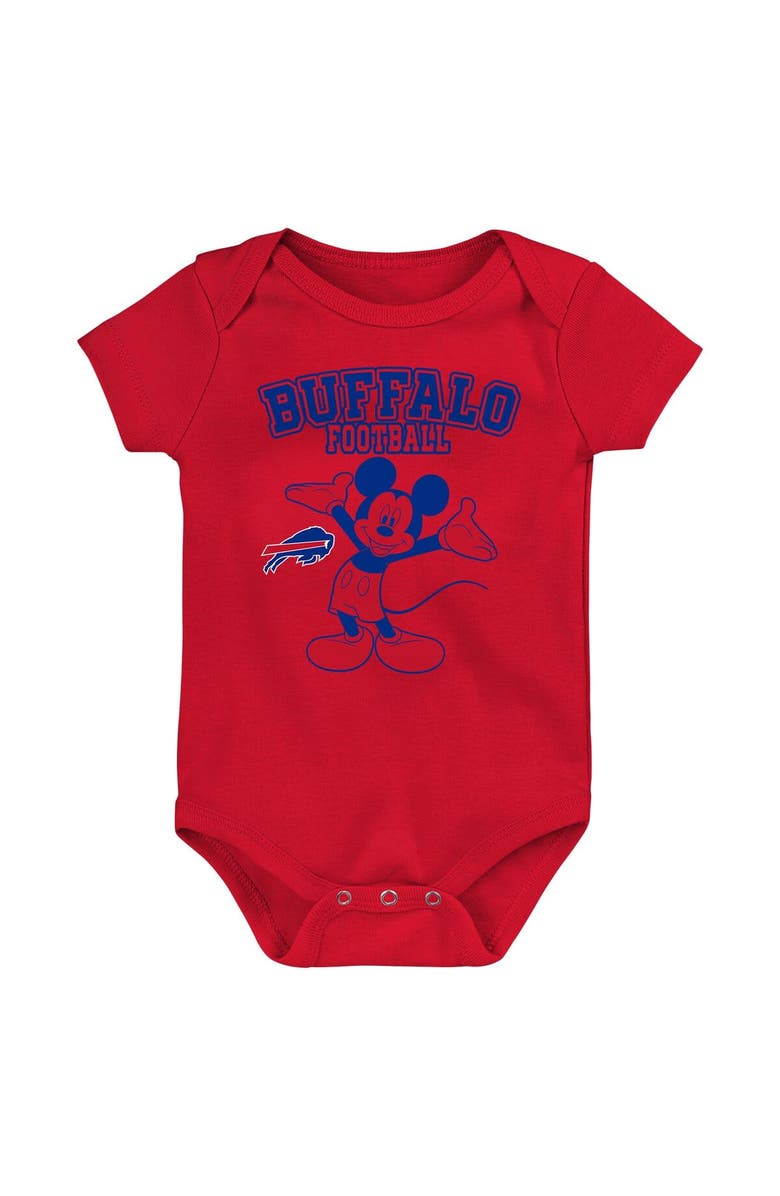 Outerstuff Newborn & Infant Royal/Red/Gray Buffalo Bills Three-Piece Disney Game Time Bodysuit Set, Alternate, color, 