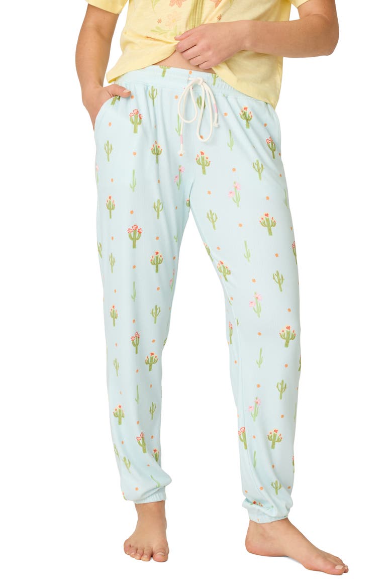 Feelin Prickly Pajama Pants, Main, color, TINTED AQUA