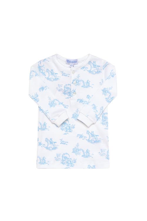 Nellapima Blue Toile Baby Pajamas In Blue