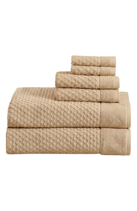 Diamond Waffle Texture 6-Piece Towel Set