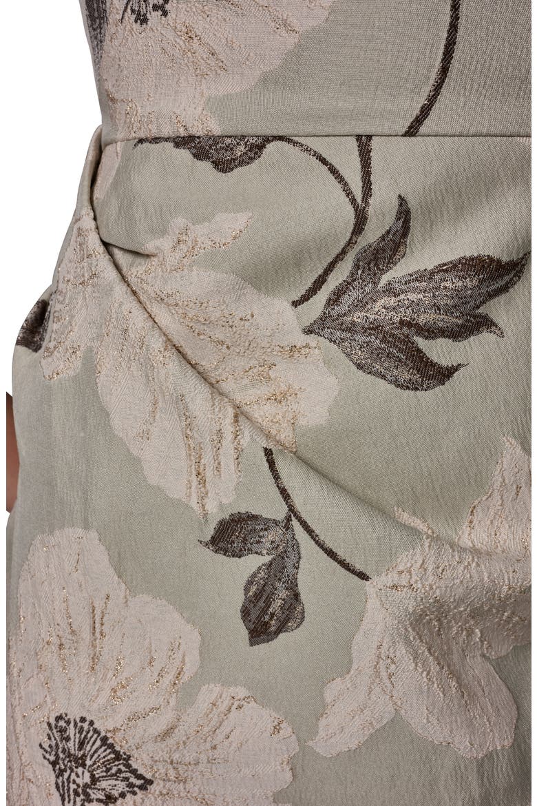 Metallic Floral Jacquard Sheath Dress, Alternate, color, AGAVE MULTI