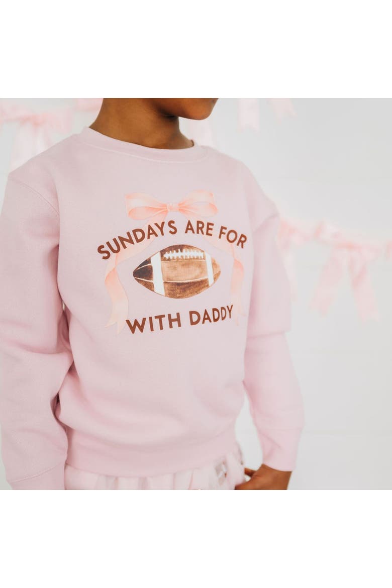Sundays Are For Football With Daddy Sweatshirt, Alternate, color, Ballet Pink