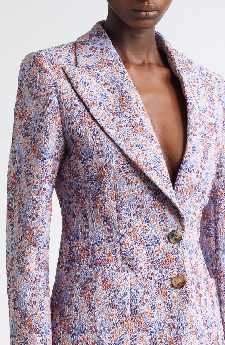 Etro Ditsy Floral Jacquard Single Breasted Jacket, Alternate, color,