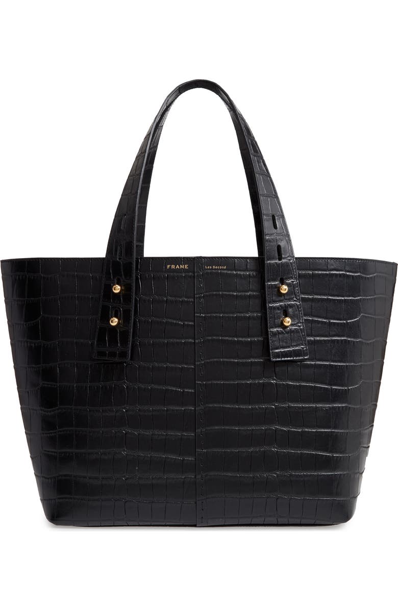 FRAME Les Second Medium Embossed Leather Tote, Main, color,