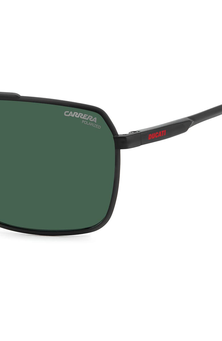 Carrera Eyewear x Ducati 59mm Carduc Rectangle Sunglasses, Alternate, color, Matte Black/ Green