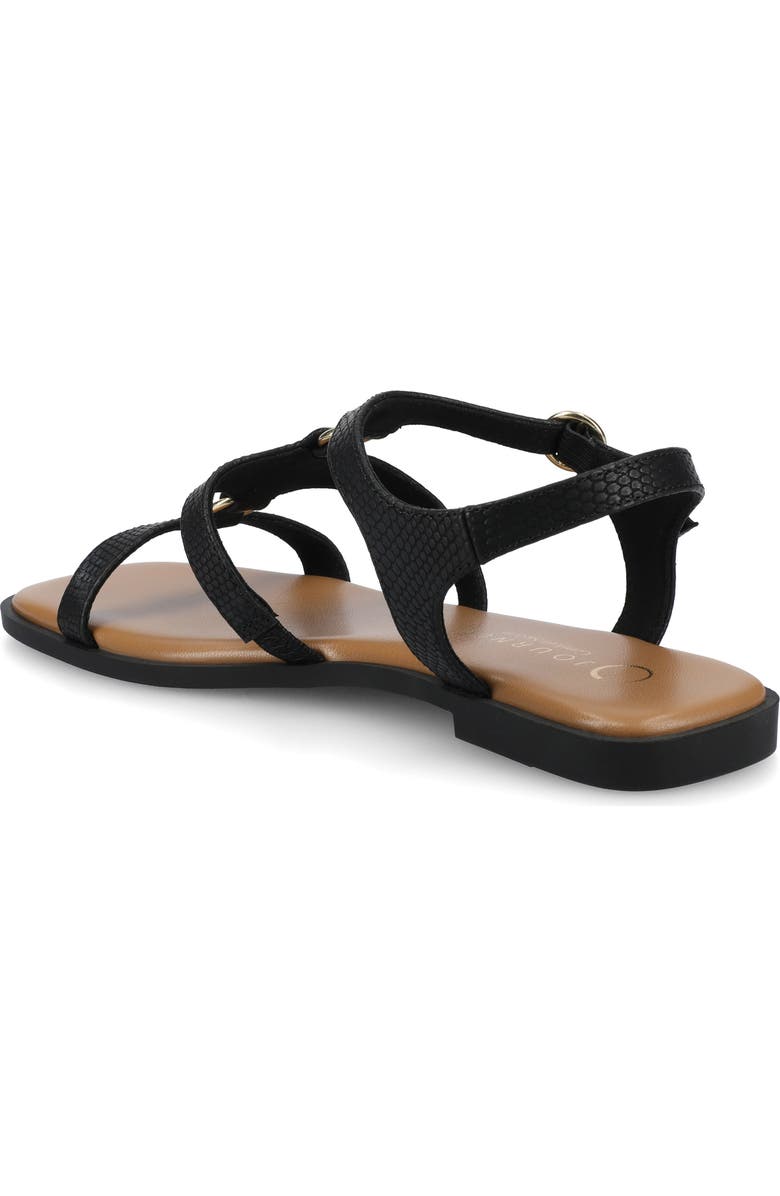 Journee Collection Briley Flat Sandal, Alternate, color, Black Lizard