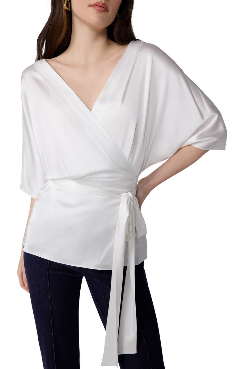 Diane von Furstenberg Amara Wrap Top, Alternate, color, White