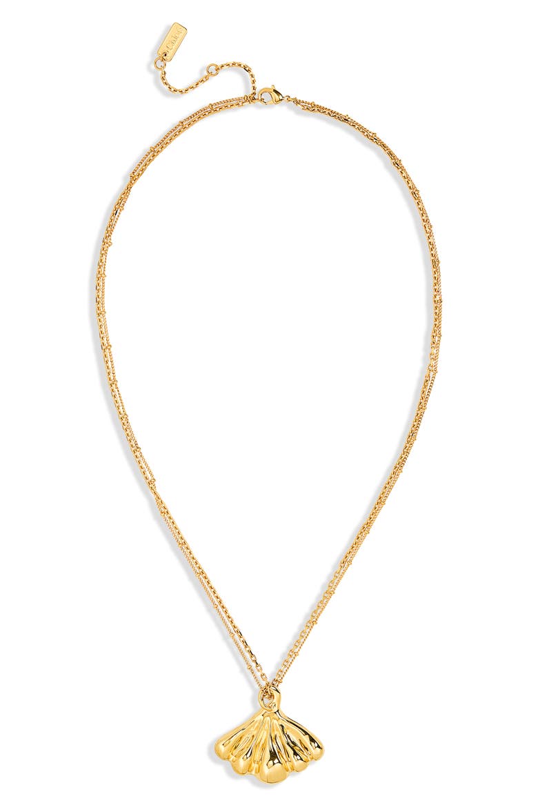 Double Chain Mirror Pendant Necklace, Main, color, GOLD/ SILVER MIRROR