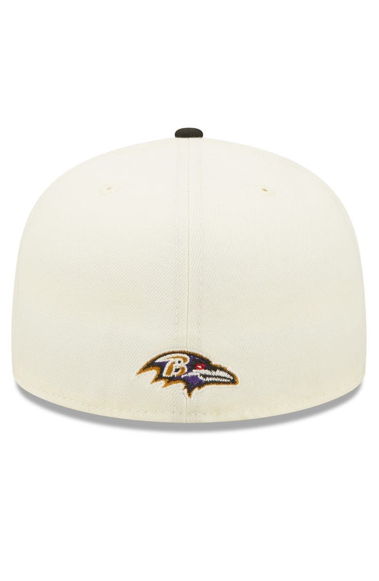 New Era Men's New Era Cream/Black Baltimore Ravens 2022 Sideline 59FIFTY Fitted Hat, Alternate, color,