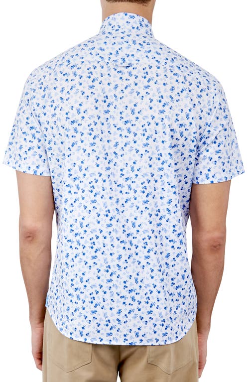 Brooklyn Brigade Blishort Sleeve Falling Floral Short Sleeve Shirt In Blue