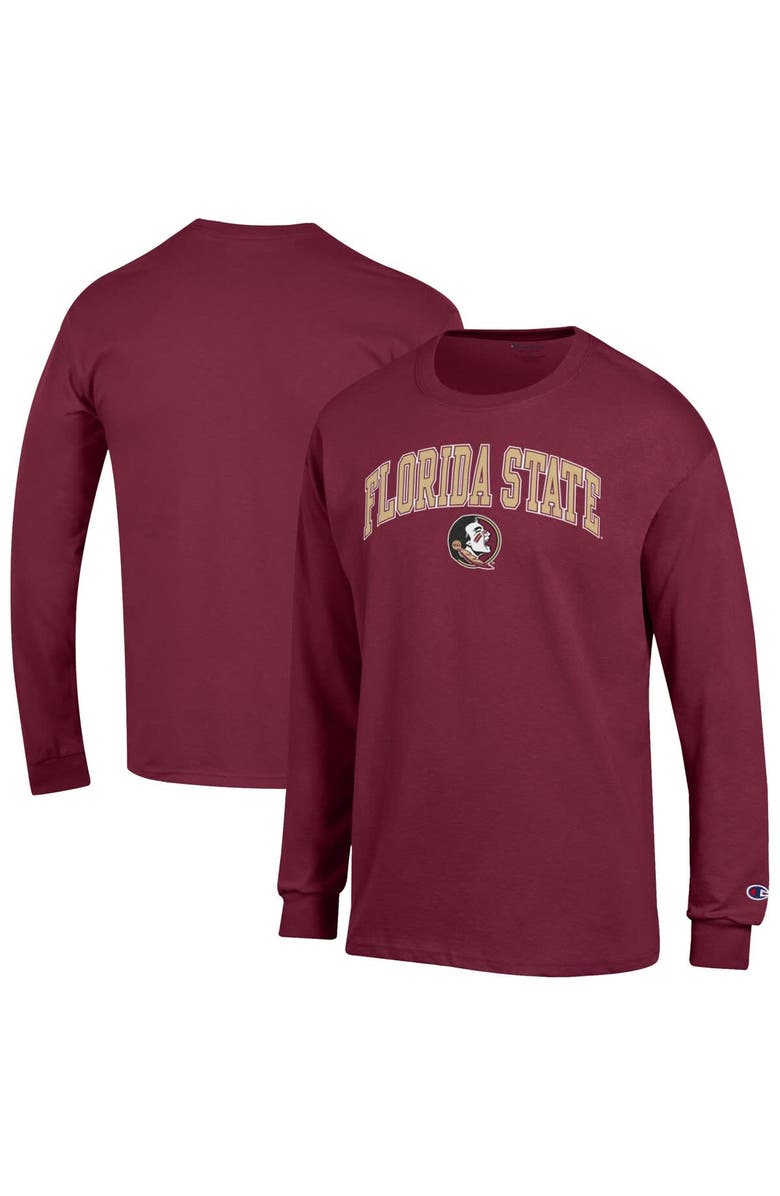 Champion Men's Champion Garnet Florida State Seminoles Arch Over Logo Long Sleeve T-Shirt, Alternate, color,
