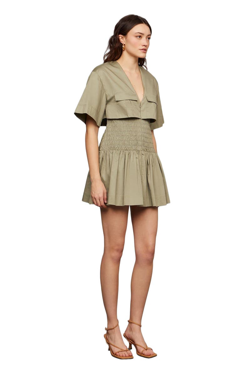 AMUR Genny Smocked Mini, Alternate, color, Tree Moss