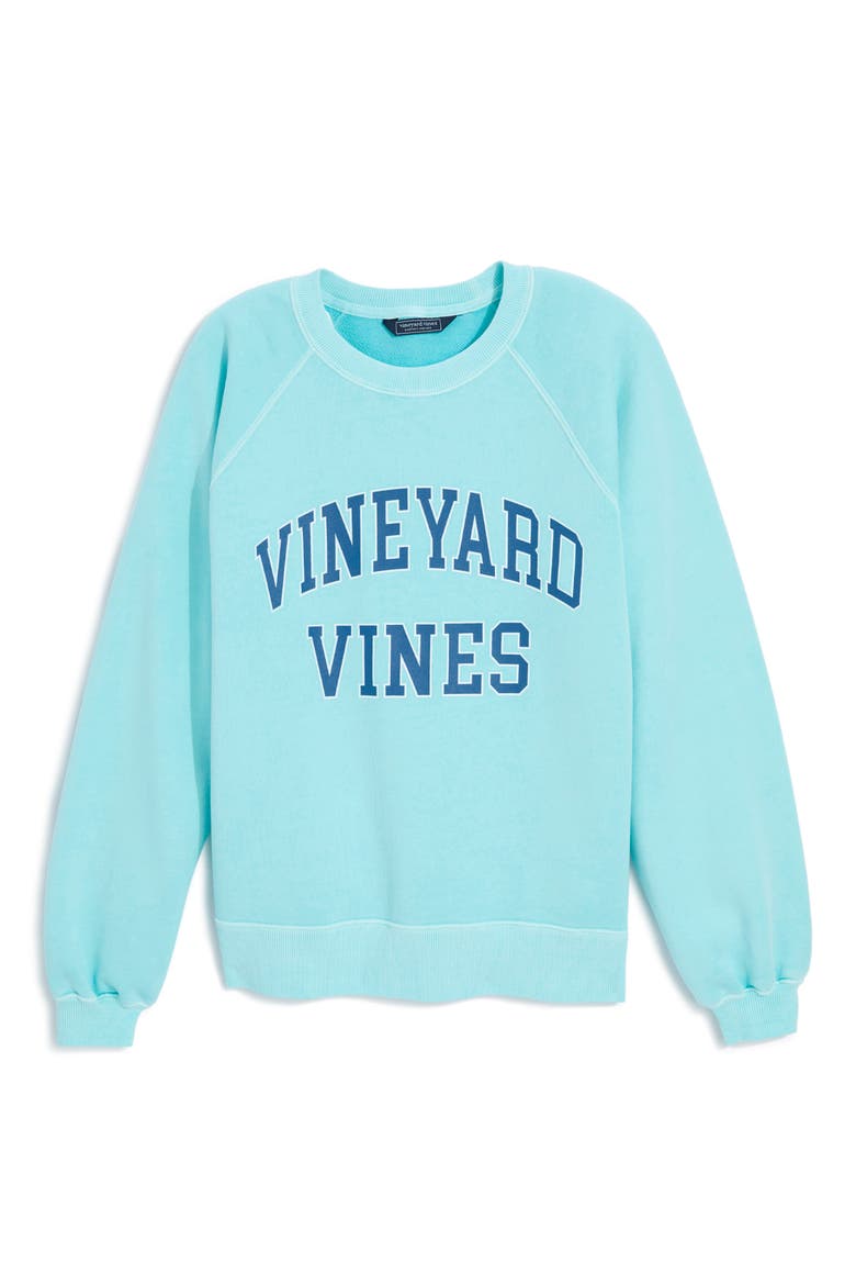 Terry Crewneck Cotton Sweatshirt, Main, color, SHALLOW SEA
