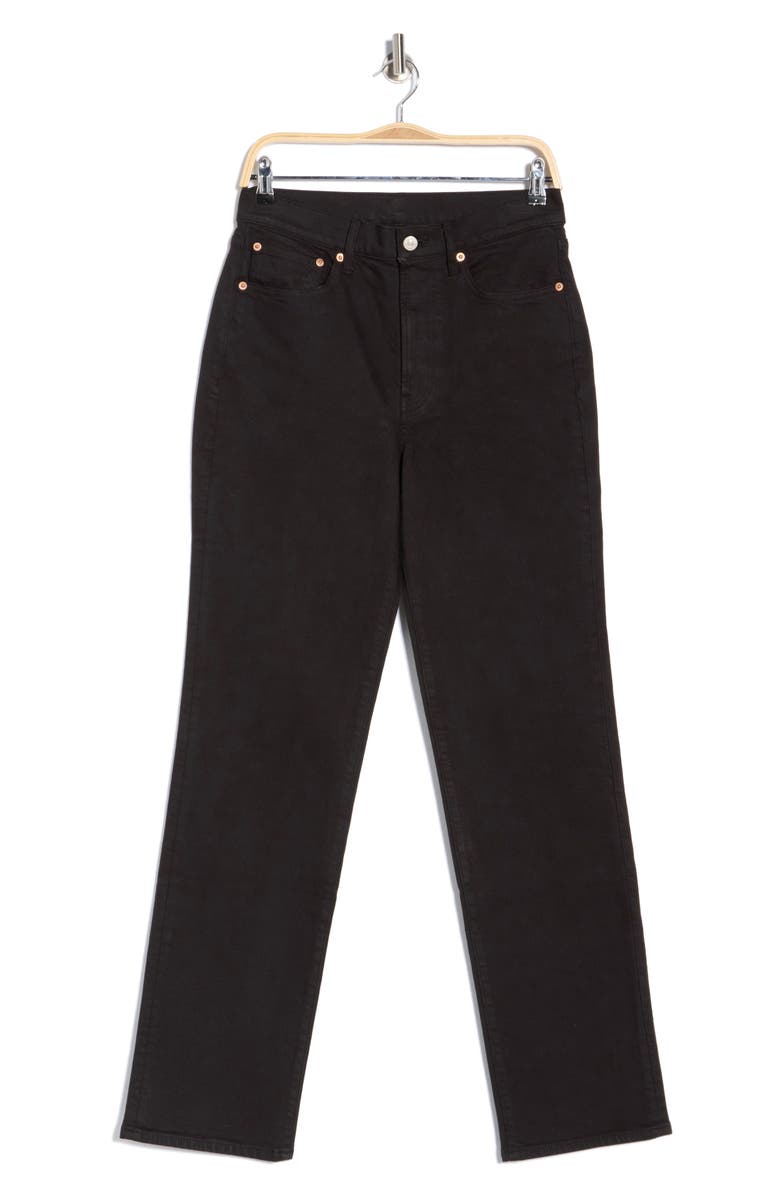 BUCK MASON Rider High Waist Straight Leg Twill Jeans, Alternate, color, Black