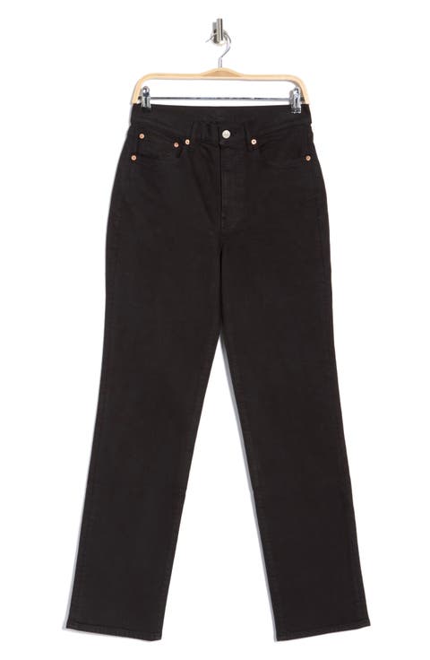 Rider High Waist Straight Leg Twill Jeans