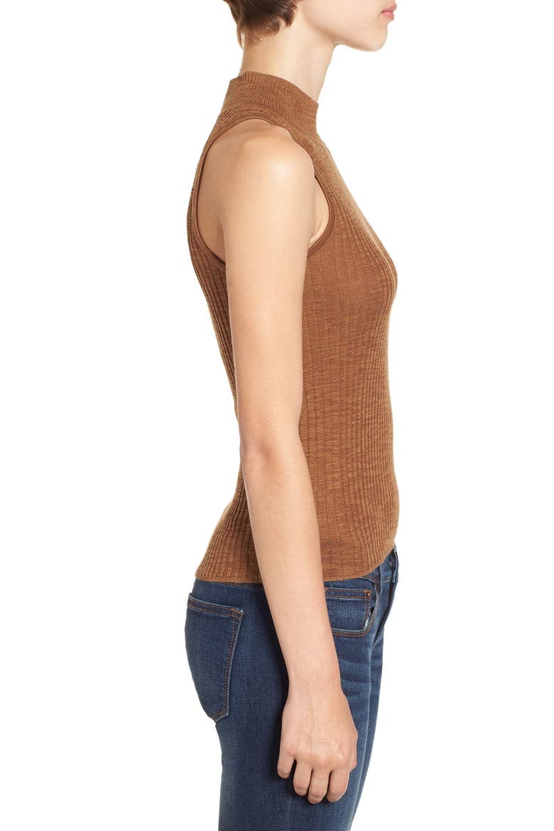 Mock Neck Knit Tank, Alternate, color, BROWN CHINO