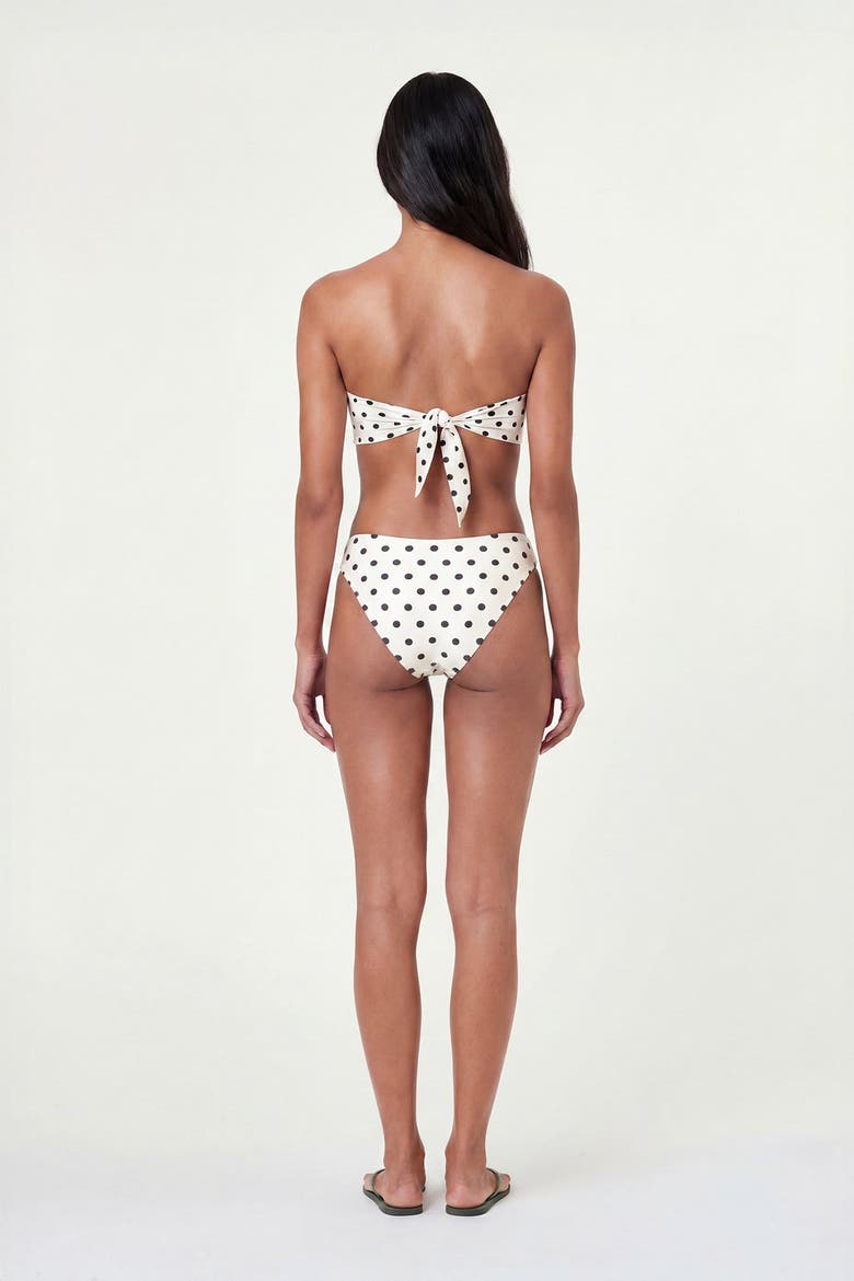 Naia Knot Bikini Top, Alternate, color, Ivory / Black Polka Dot