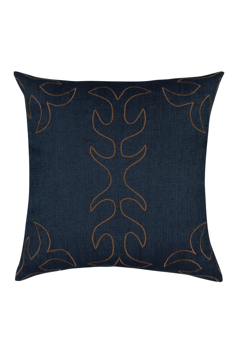 Denim Days Hand Embroidered Indoor & Outdoor Woven Accent Pillow, Main, color, Denim