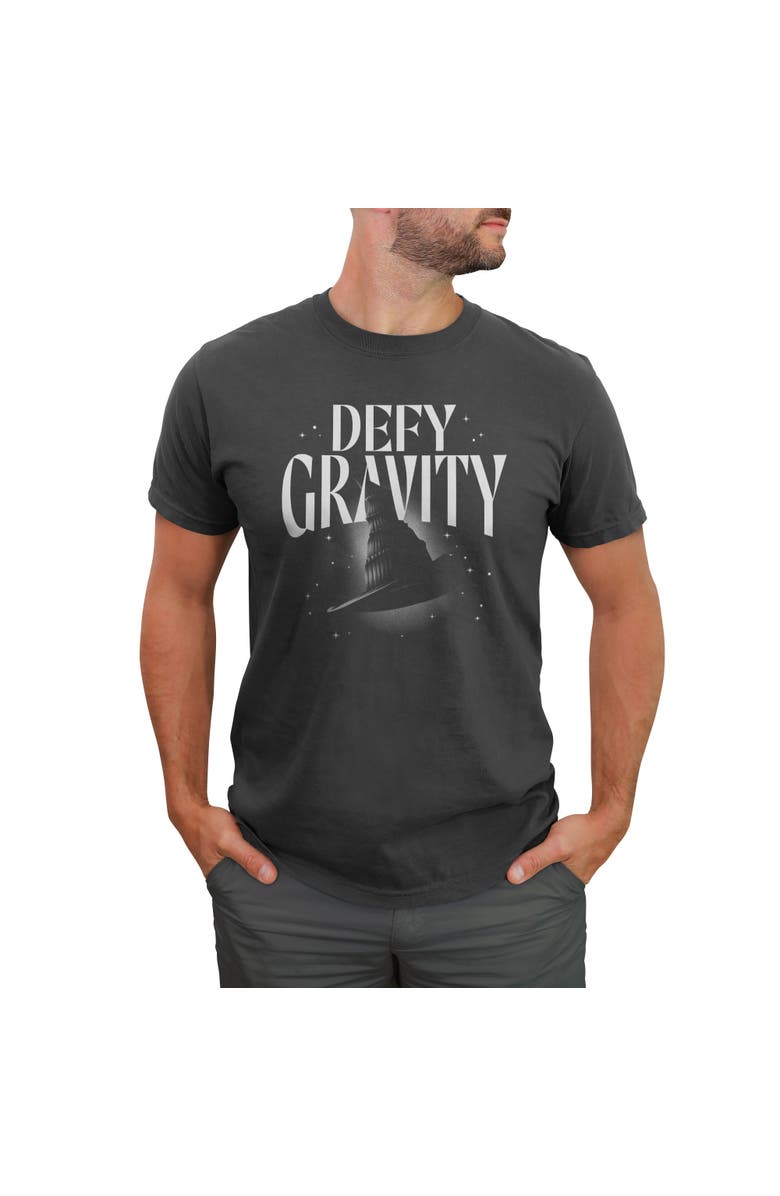 Wicked Men's Wicked Defy Gravity Witch Hat  Graphic T-Shirt, Main, color, Charcoal