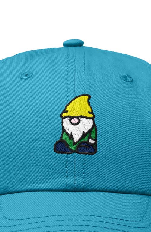 Dalix Gnome Embroidered Dad Hat In Teal