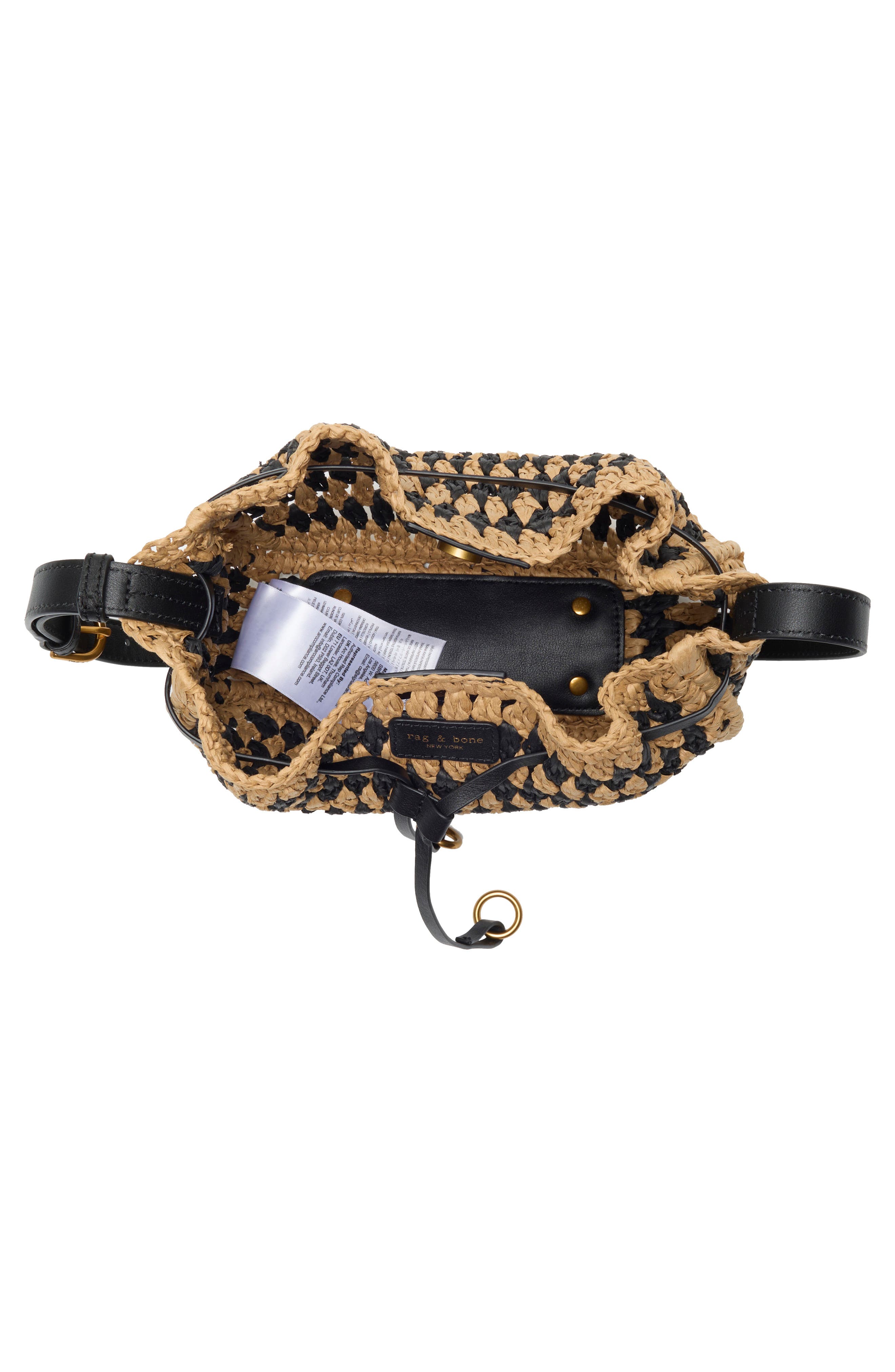 rag & bone River Raffia Crossbody Bag, Alternate, color, Black Mult