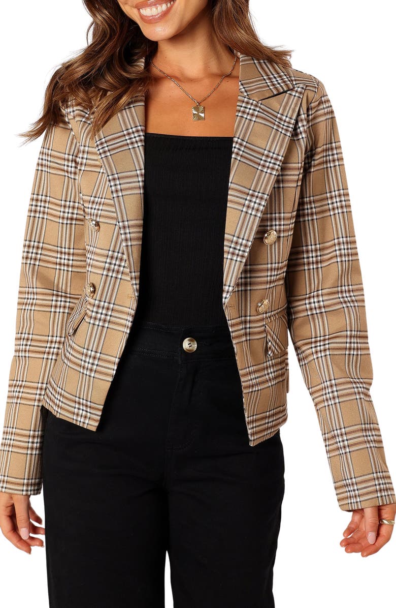 Petal & Pup Michaela Plaid Blazer Jacket, Main, color, 
