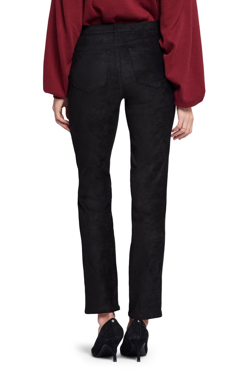 NYDJ Sheri Slim Faux Suede Pants, Alternate, color, Black