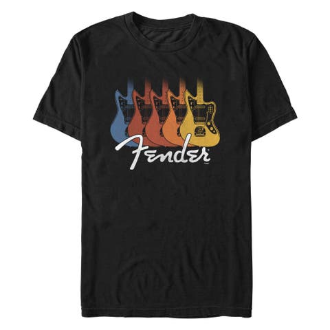 Men's Fender Guitar Retro Rainbow  Graphic T-Shirt