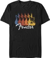 FENDER Men's Fender Guitar Retro Rainbow Graphic T-Shirt