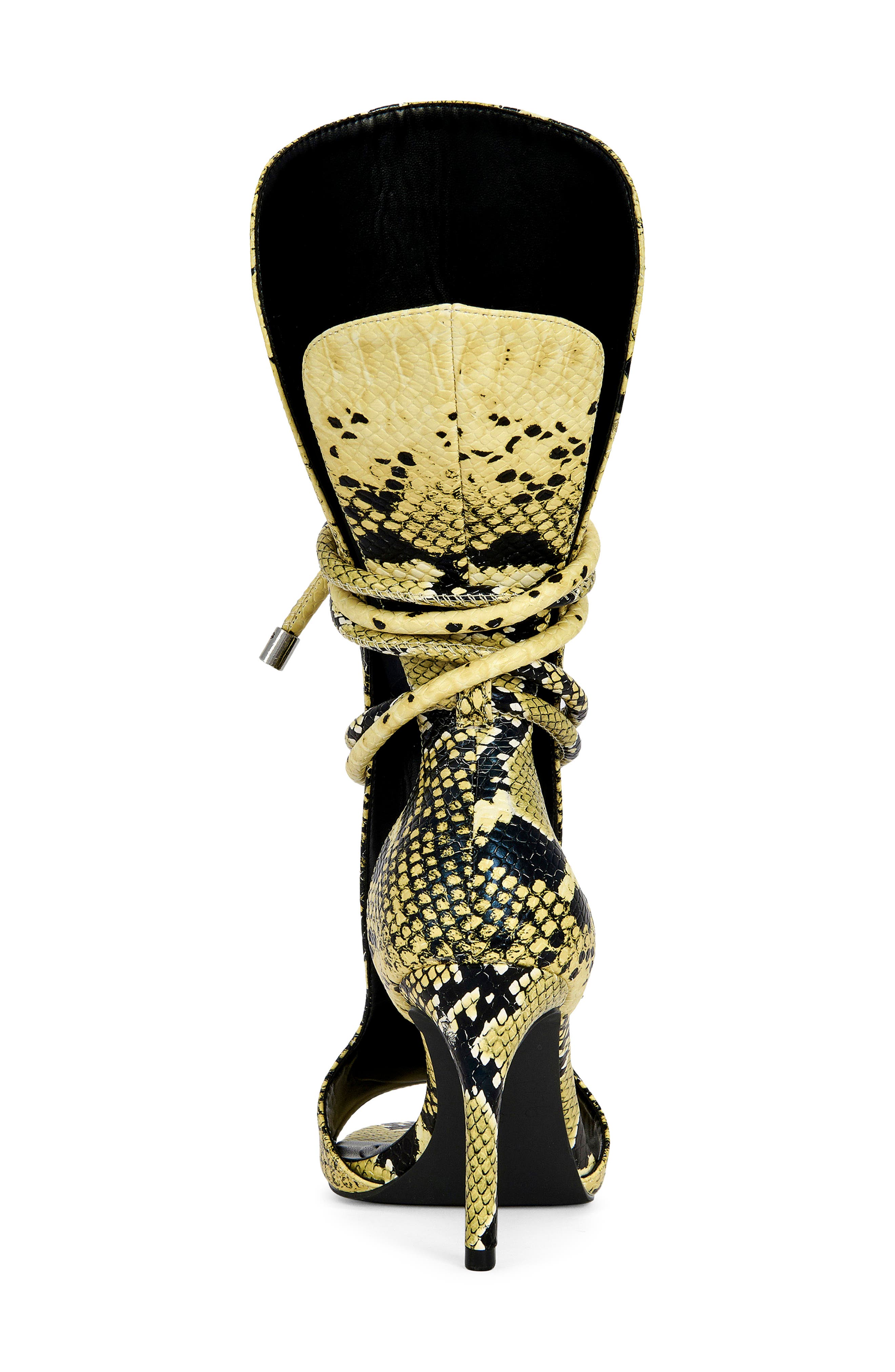 AZALEA WANG Bocker Snakeskin Embossed Sandal, Alternate, color, Yellow Multi