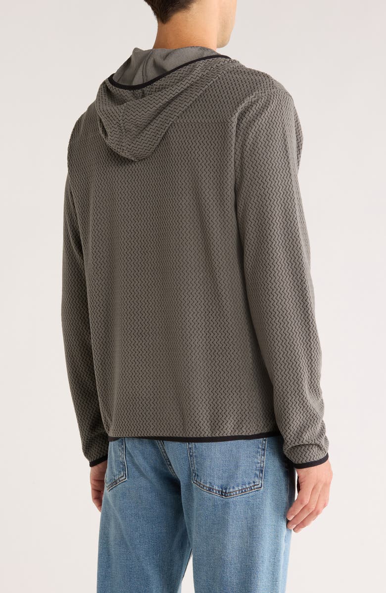 Rainforest Vault Chevron Knit Zip Hoodie, Alternate, color, Gunmetal