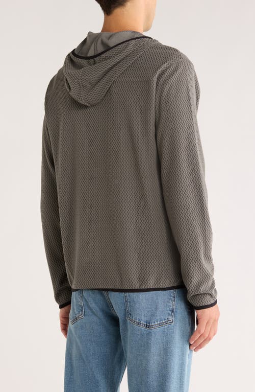 Rainforest Vault Chevron Knit Zip Hoodie In Gray