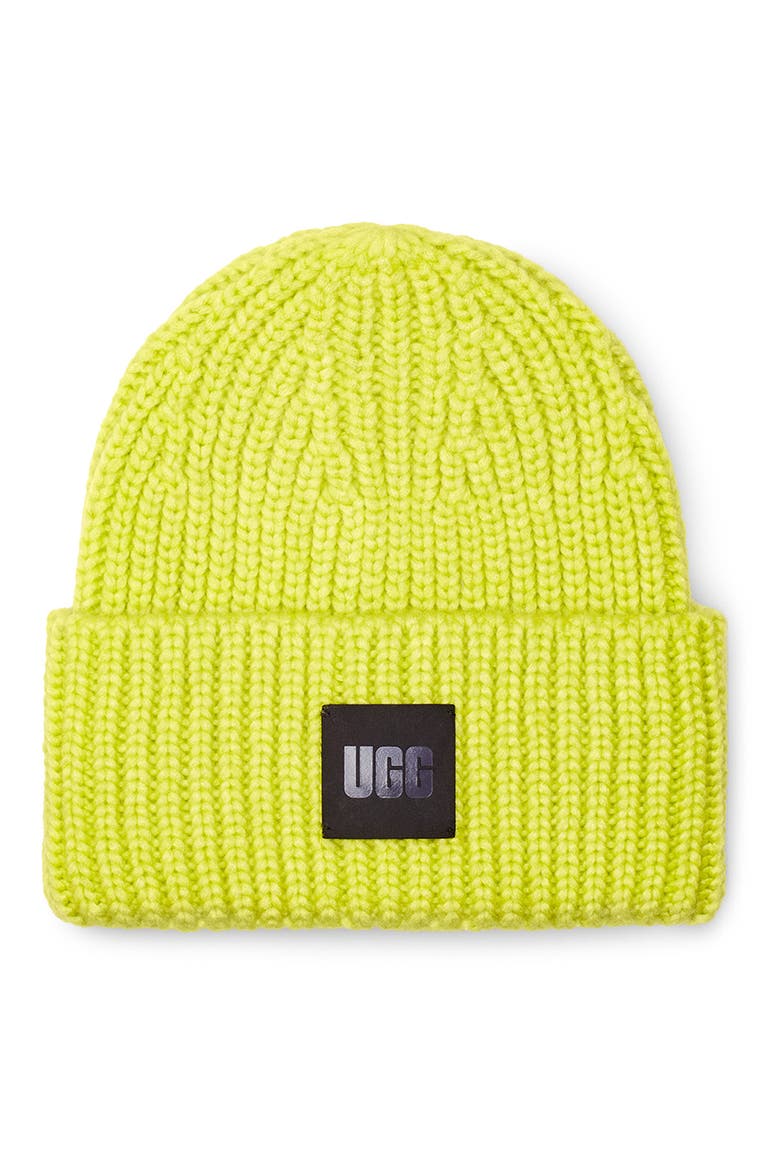 Chunky Ribbed Beanie, Main, color, SULFUR