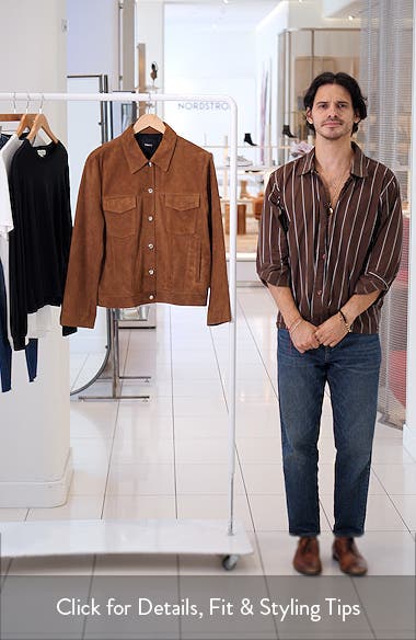 Theory Reece Suede Trucker Jacket (Women) | Nordstromrack