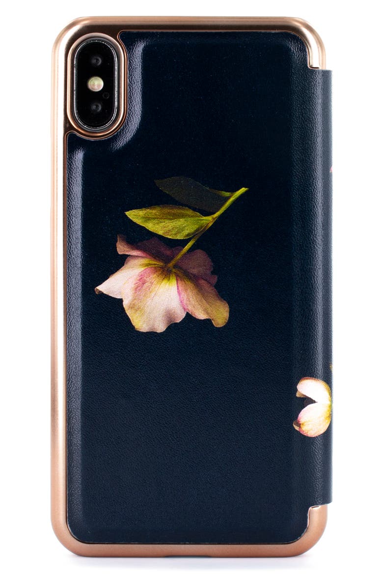 Arboretum iPhone X/Xs/Xs Max & XR Mirror Folio Case, Alternate, color, BLACK