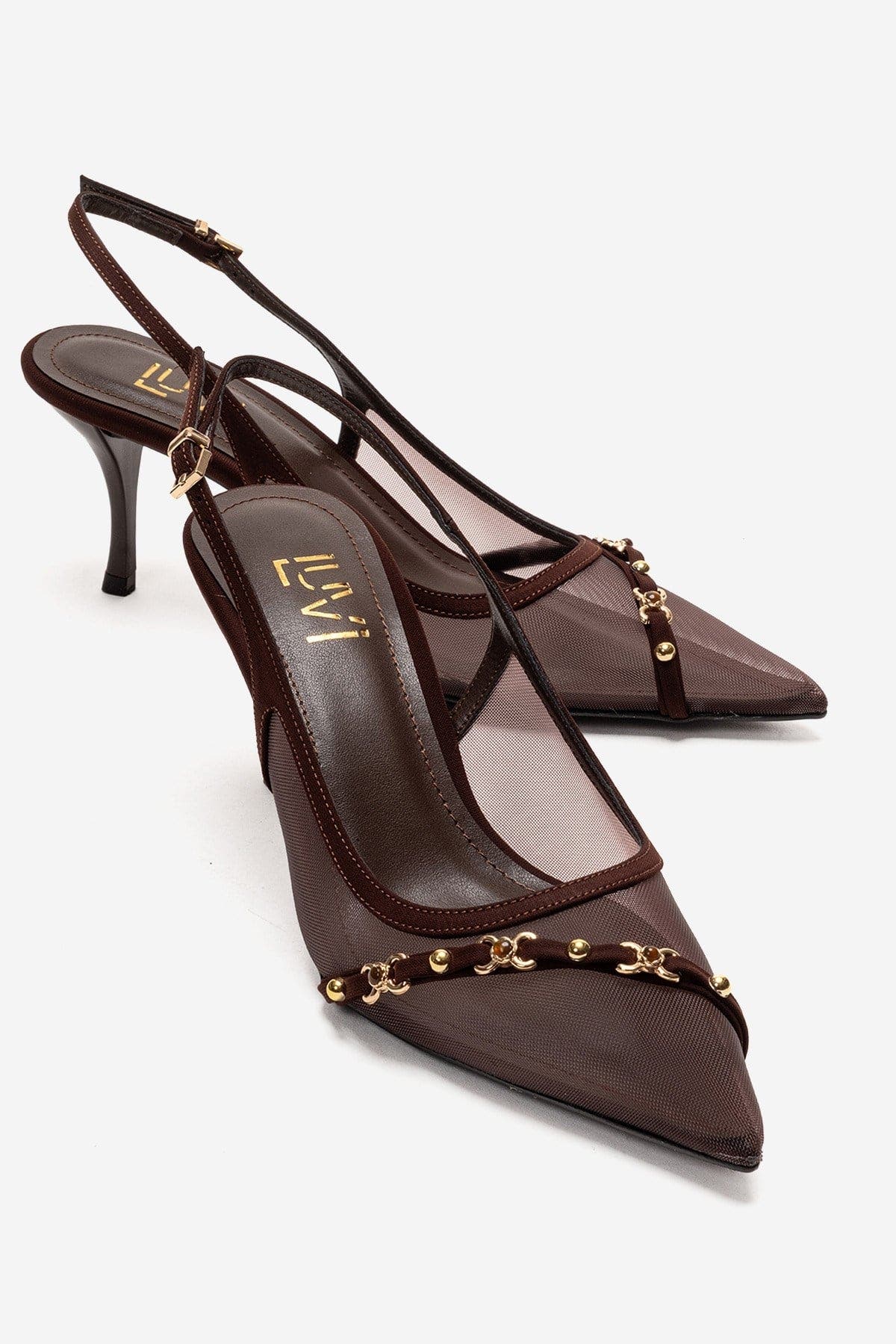 Pioren Stiletto Pump, Main, color, Brown