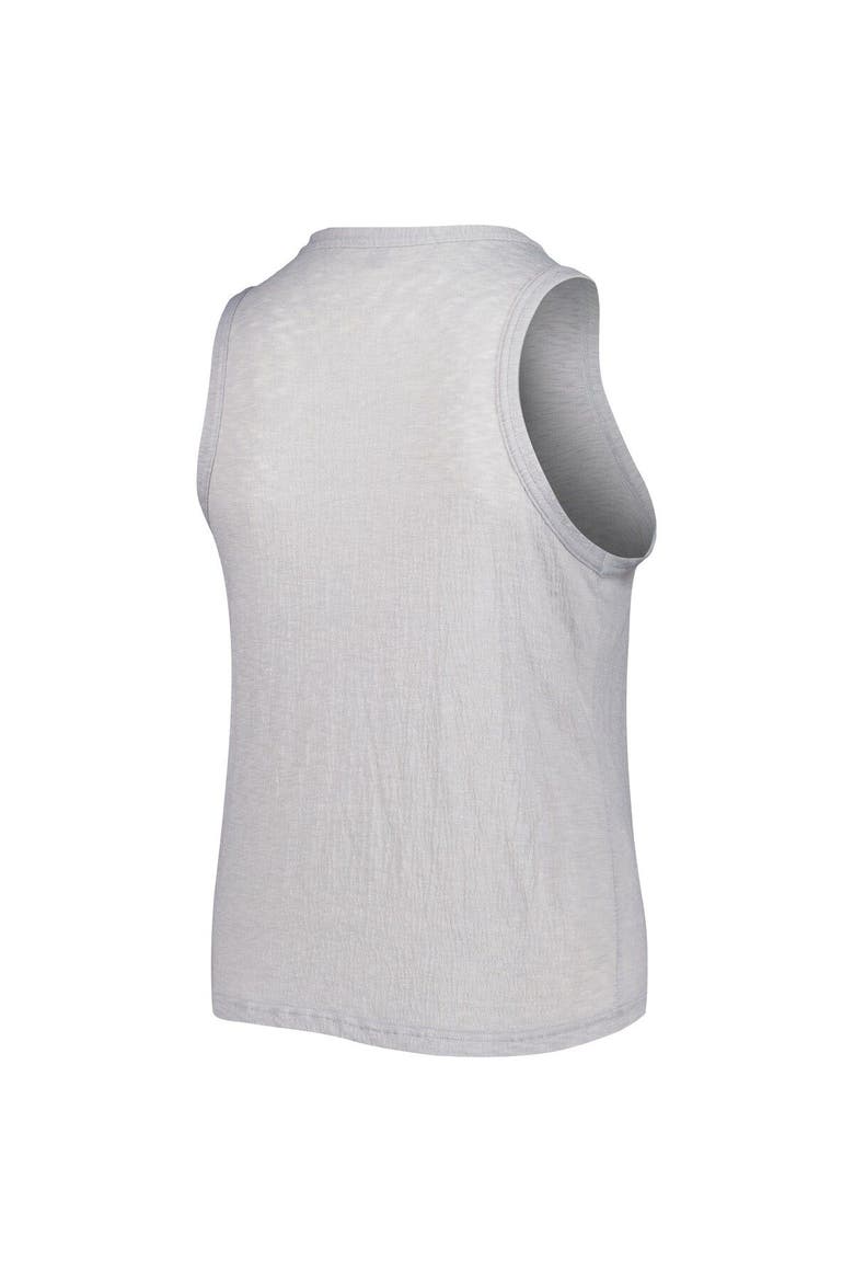 Women's Soft as a Grape Gray Colorado Rockies Plus Size High Neck Tri-Blend Tank Top, Alternate, color, Gray
