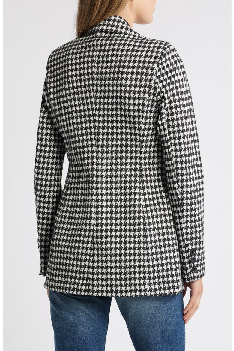Tailored One-Button Blazer, Alternate, color, BLACK - WHITE HOUNDS