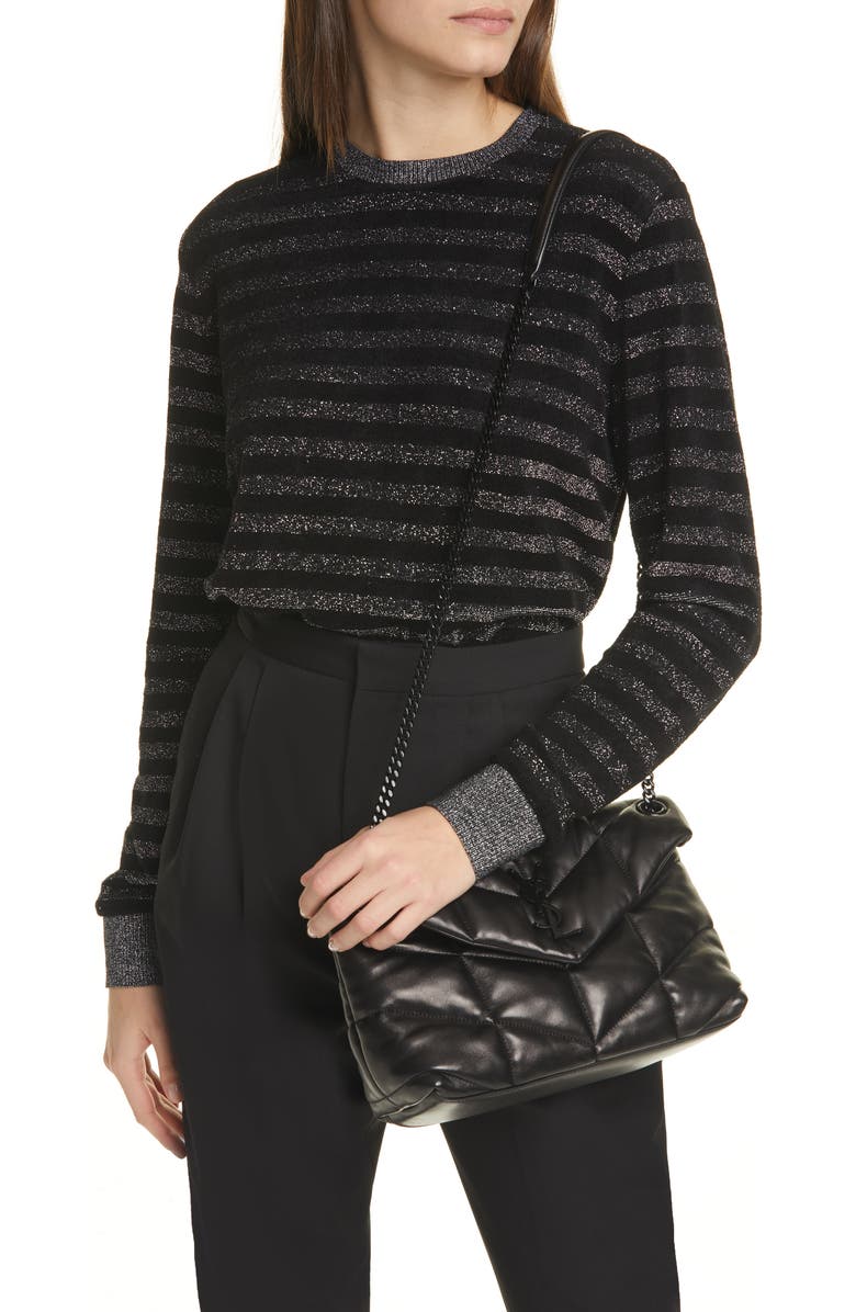 Saint Laurent Small Loulou Leather Puffer Bag, Alternate, color,