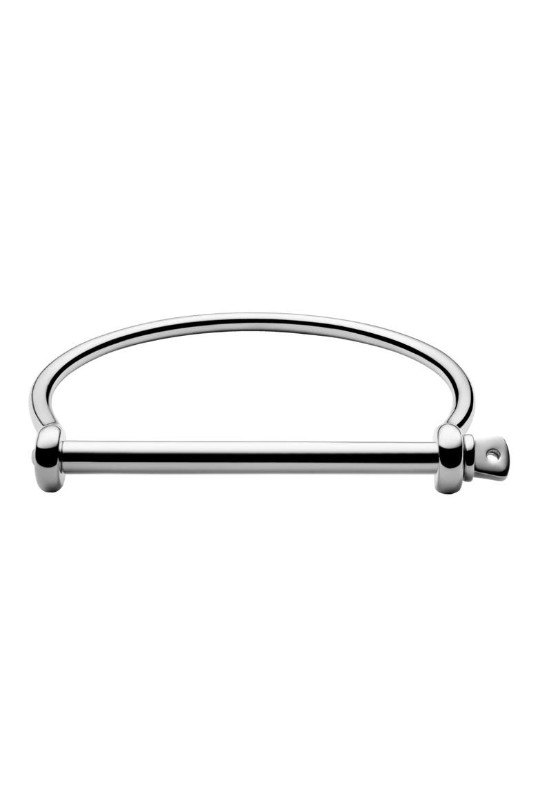 Thin Screw Cuff, Main, color, STERLING SILVER