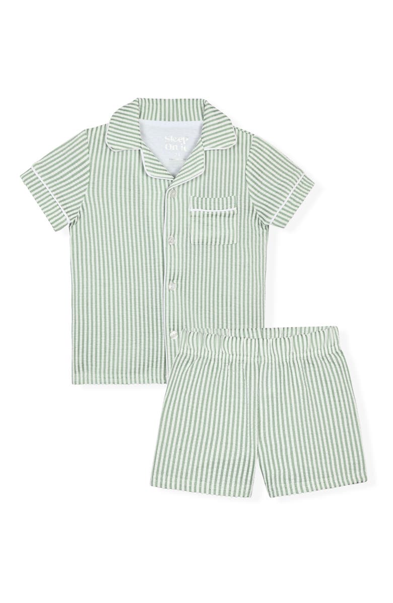 SLEEP ON IT Kids' Two-Piece Short Pajamas & Scrunchie Set, Main, color, Green