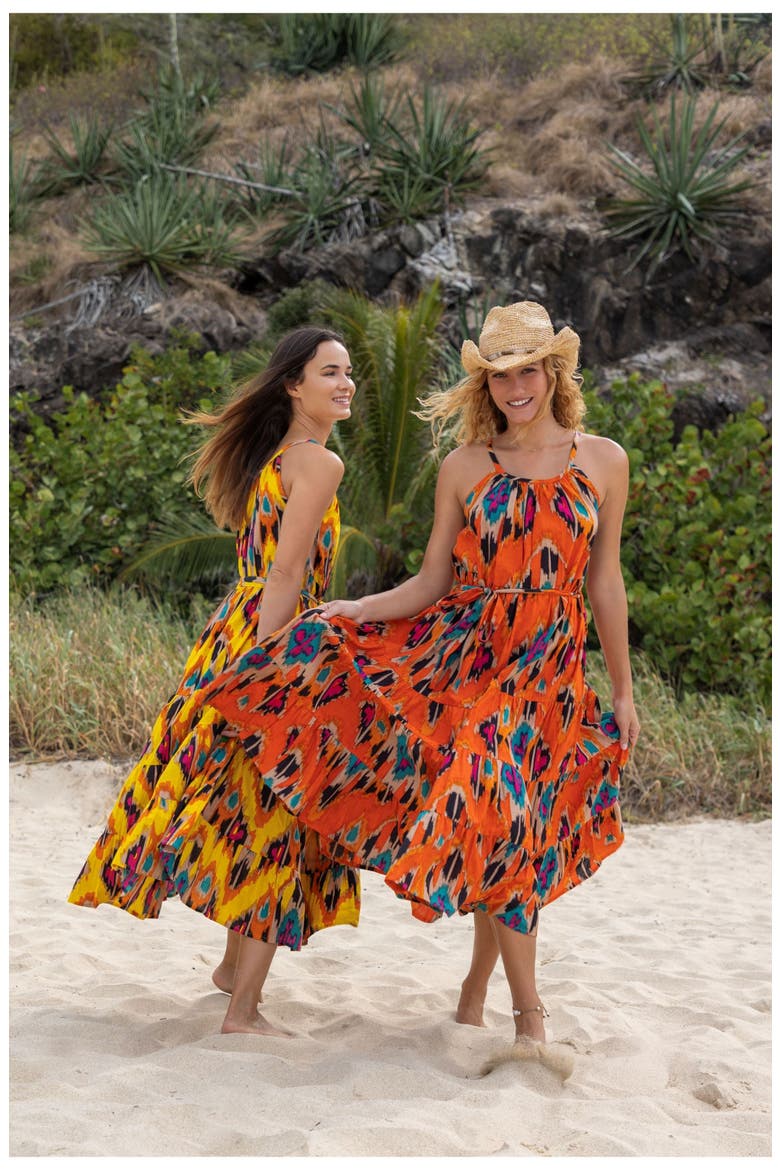 Sabine Womens Maxi Dress, Alternate, color, Orange