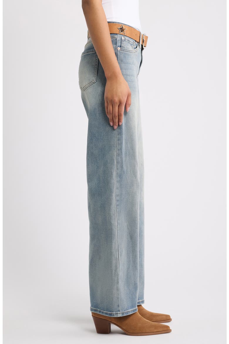Britney Belted Wide Leg Jeans, Alternate, color, LT MED WASH TINT 19C