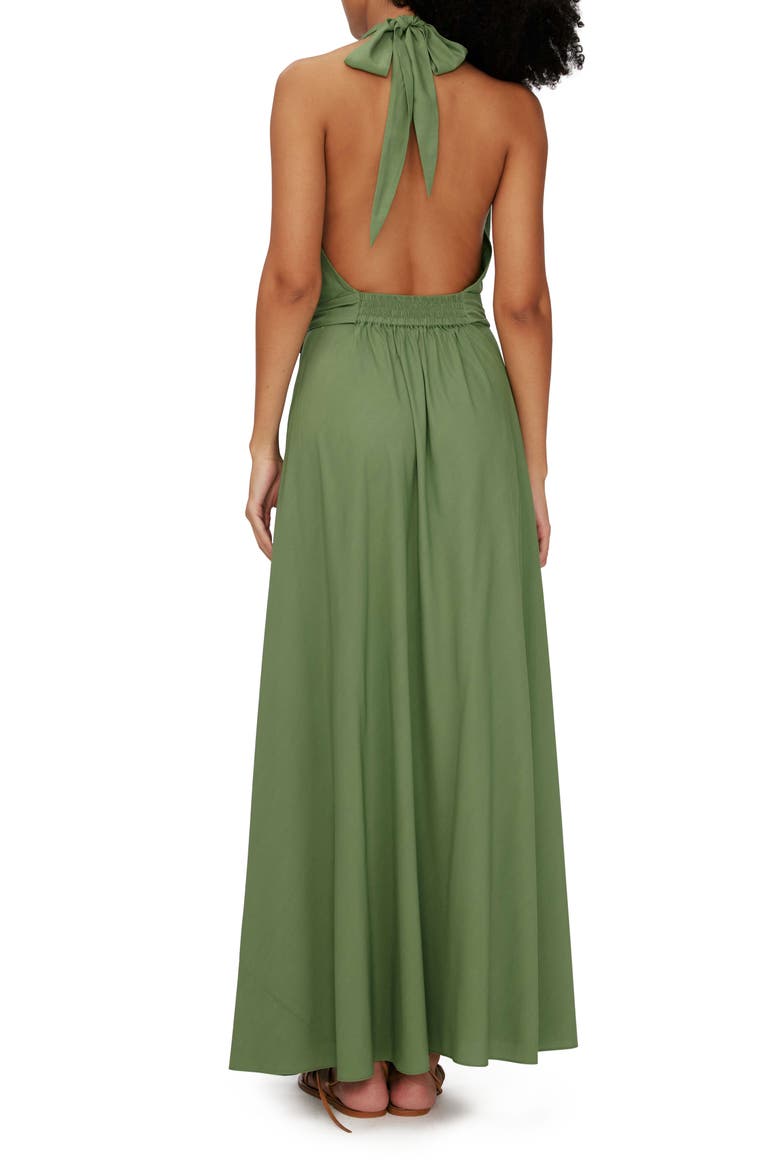 McKibbin Halter Neck Maxi Dress, Alternate, color, MILITARY GREEN
