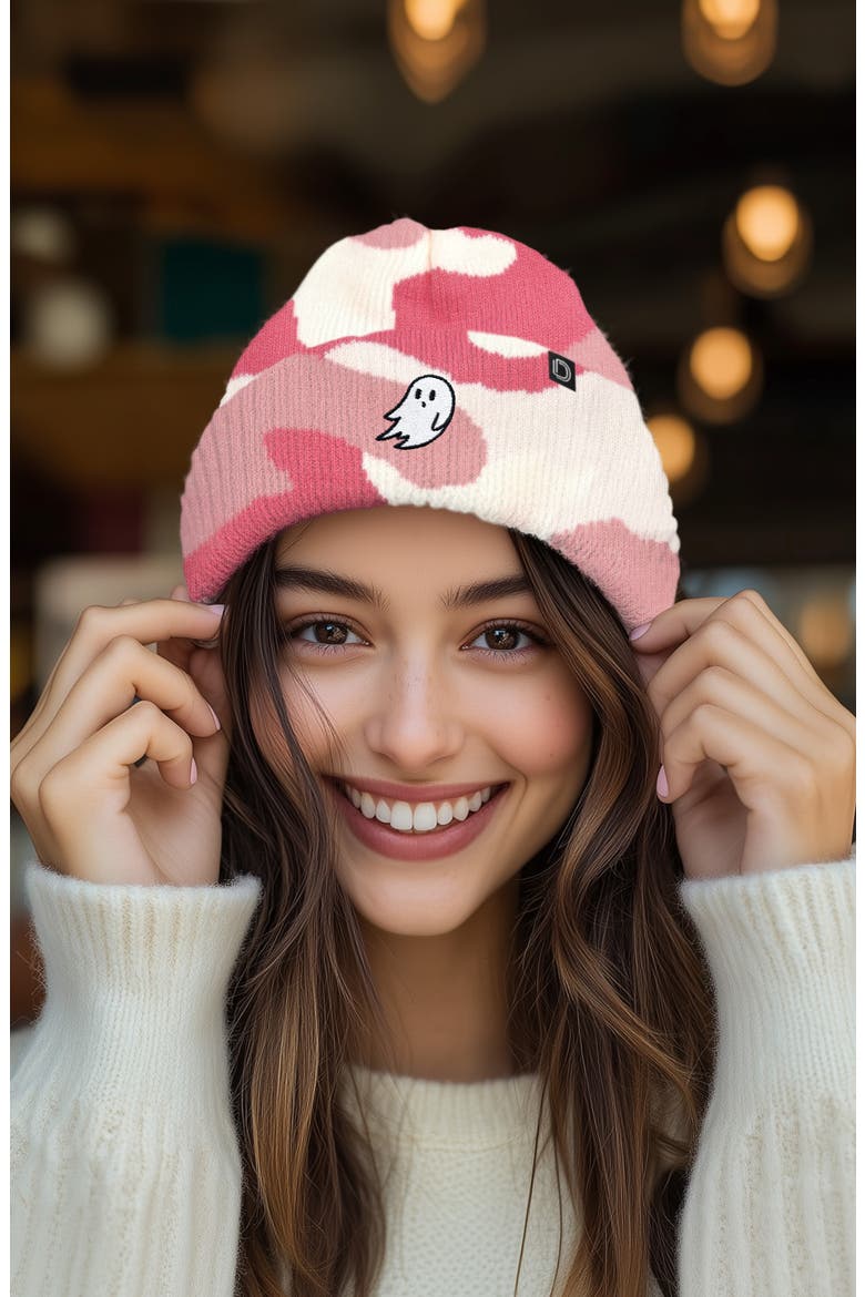 Ghost Beanie, Alternate, color, Pink Camo