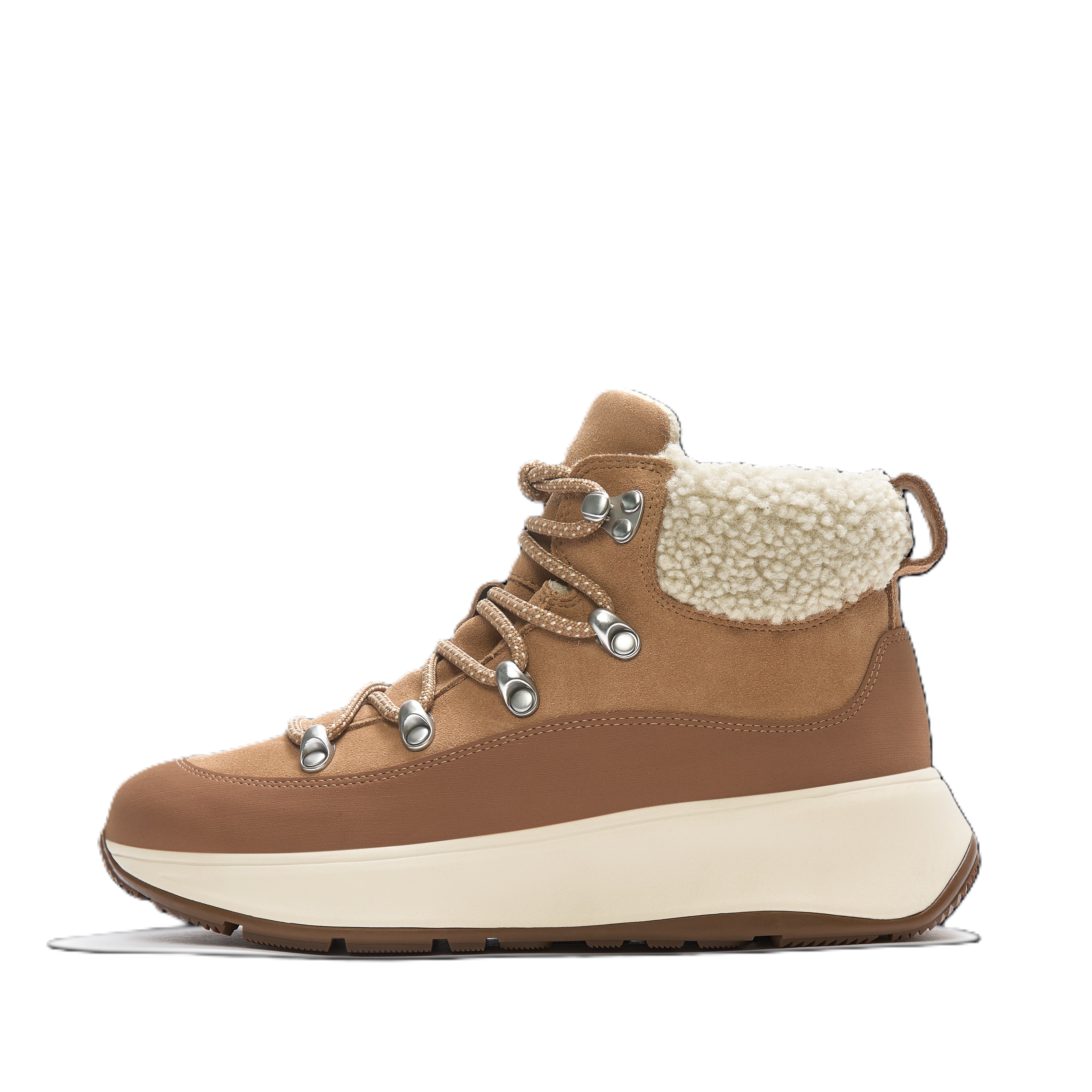 F Mode Teddy Collar Booties, Alternate, color, Desert Tan