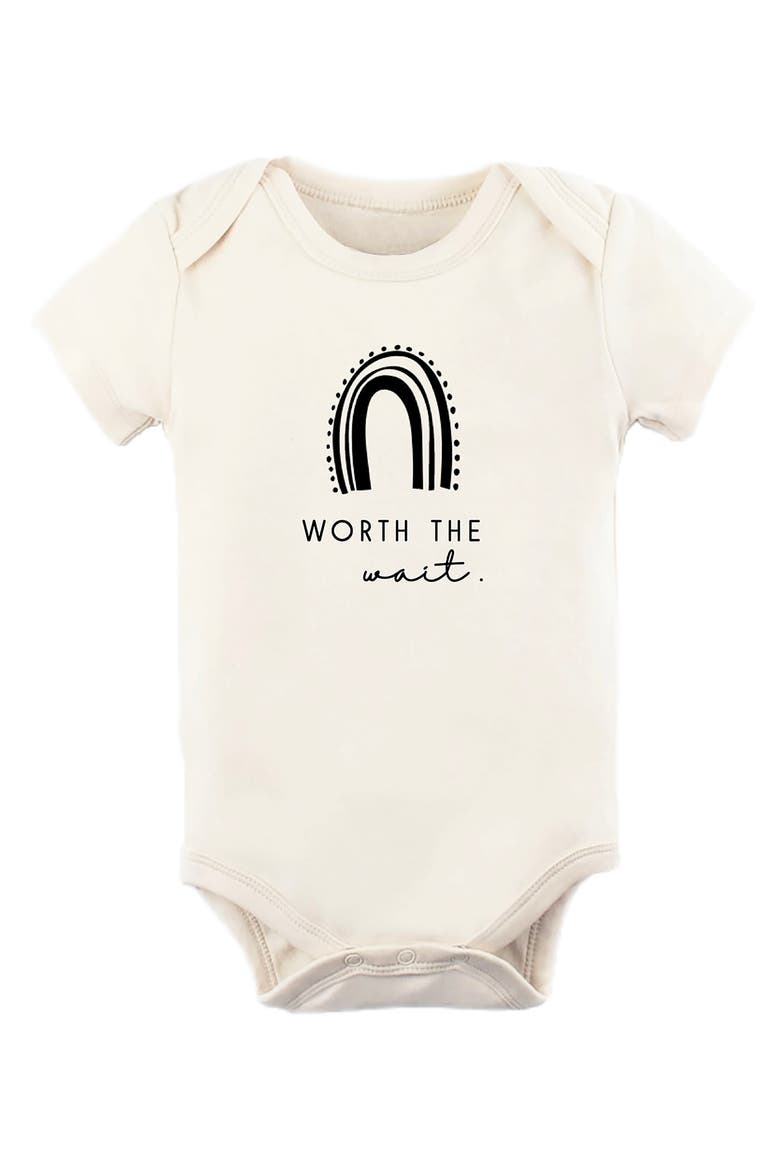 Worth the Wait Rainbow Organic Cotton Bodysuit, Main, color, NATURAL